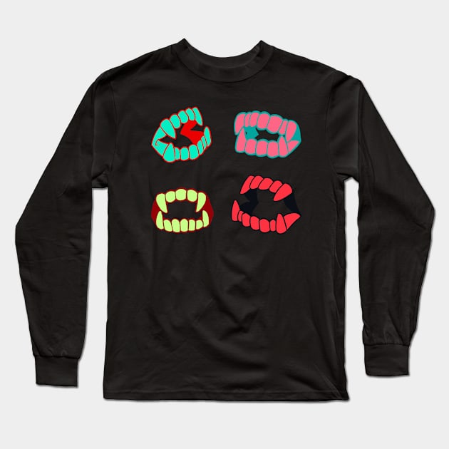 mini fangs Long Sleeve T-Shirt by spikermonster